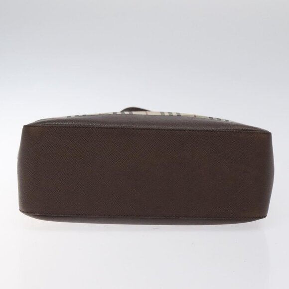 BURBERRY Nova Check Tote Bag Canvas Beige Silver Auth 125511 - Picture 6 of 16